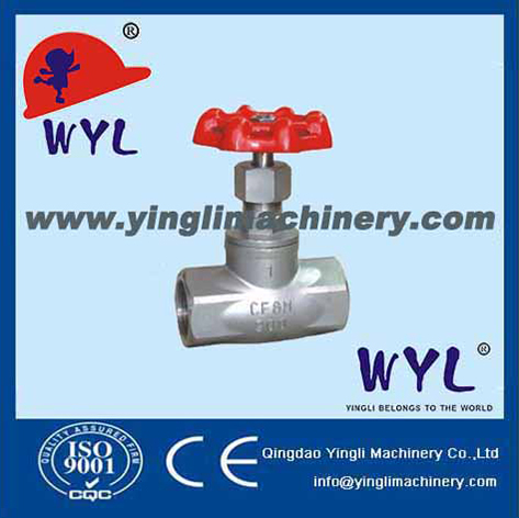 B type ansi stainless steel screwed globe valve