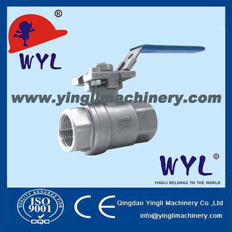 2pc high mounting pad screwed ball valve