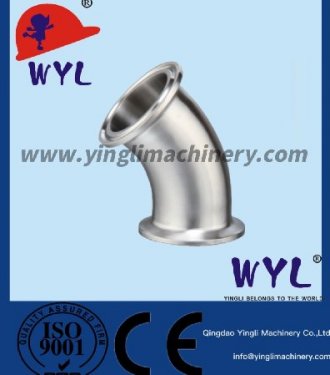 Sanitary length quick fitting elbow(45°)