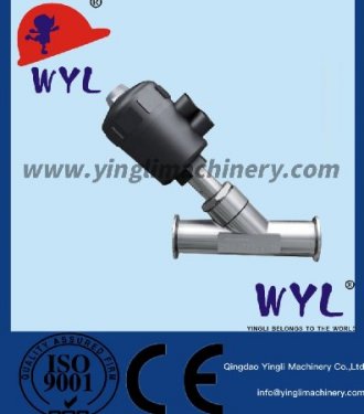 Plastic pneumatic angle seat valve quick